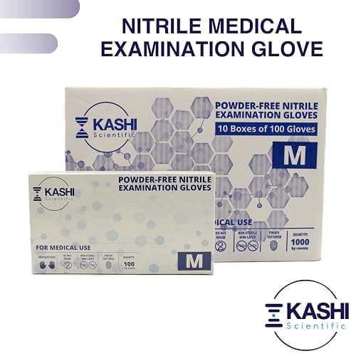 Kashi Scientific Disposable Medical Exam Nitrile Gloves, Powder Free Latex Free, 4 mil Blue Non Latex Glove, Food Safe Gloves thumbnail 8