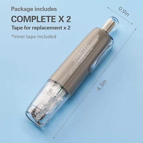 BITOSEE Refillable Retractable Quick Dry White Correction Tape,Mini Small Aesthetic Cute Correction Tape, with Easy to Use Kawaii Pen Shaped Applicator,for School Office Supplies thumbnail 2