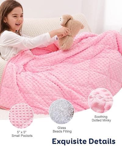 Kivik 3lbs Weighted Blanket, Cooling Soft Minky Dot Heavy Blankets, 36"x48" | Gentle Hug-Like Comfort, Reversible Cooling & Cozy for All Seasons, 7-Layer for Even Weight Distribution, Machine Washable thumbnail 6