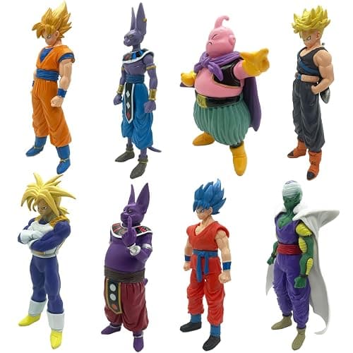 Anime Super Hero Action Figures Set, Collectible Warrior Figurines, 7.8Inch Energy Style Character Models for Display, Party Favors & Gift Collection (8PCS) thumbnail 4