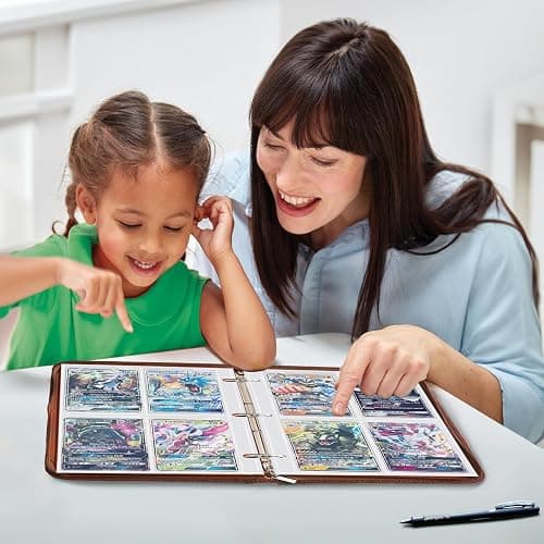Sammelkarten Hüllen 400 Pockets Leere Pokemon Hüllen Photocard Sleeves 50 Seiten Doppelseitiges Sammelalbum Transparent Karten Folien Trading Einzeln für 3 Löcher Ringbüchern zum Sammeln und Tauschen thumbnail 7