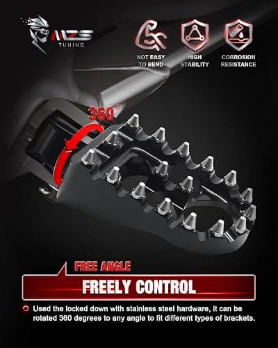 MZS Motorcycle Front Foot Pegs, 2018-2024 Adjustable Footpegs Rest Pedal Accessories Black Compatible with Softail Slim Lower Rider Street Bob Fat Bob Boy Sport Glide Heritage Breakout RA1250 RH1250S thumbnail 4