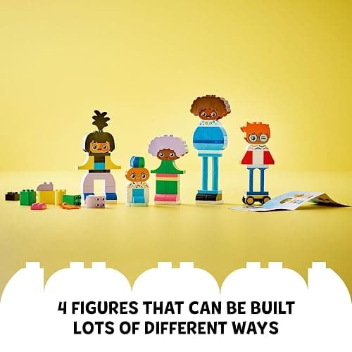 LEGO DUPLO Town Buildable People with Big Emotions Interactive Toy for Ages 3 and Up, 5 Characters with 10 Role-Play Faces, 71 Colorful Bricks for Mix-and-Match Customizable Fun, 10423 thumbnail 4