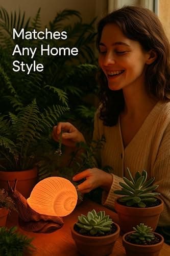 Delta Loom Glowing Snail LED Table Lamp - USB Powered, 15 Color Changing Modes, Dimmable Night Light with Switch - Warm White & Multicolor Lamp for Kids, Adults, Bedroom, Desk, and Gifts thumbnail 3