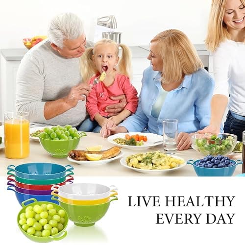 4 Pack Small Colander for Kitchen Mini Plastic Strainer Dish Safe for Veggies Berry Fruits Food 7.87 x 7.87 x2.83 Inch Dishwasher Safe thumbnail 6