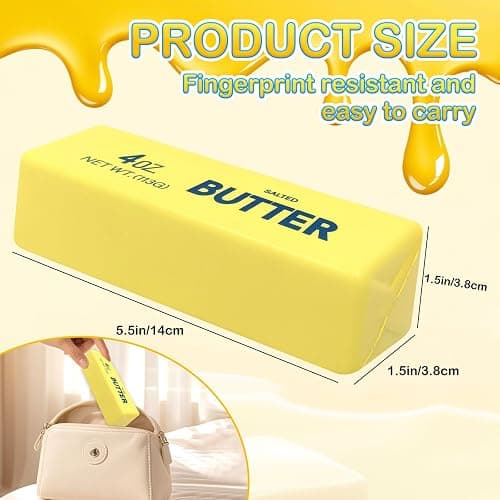 Butter Toy, Slow Rebound Butter Stick Stress Ball Soft Butter Block Stress Relief Sensory Fidget Toys for Kids Adults Office Home (A) thumbnail 2