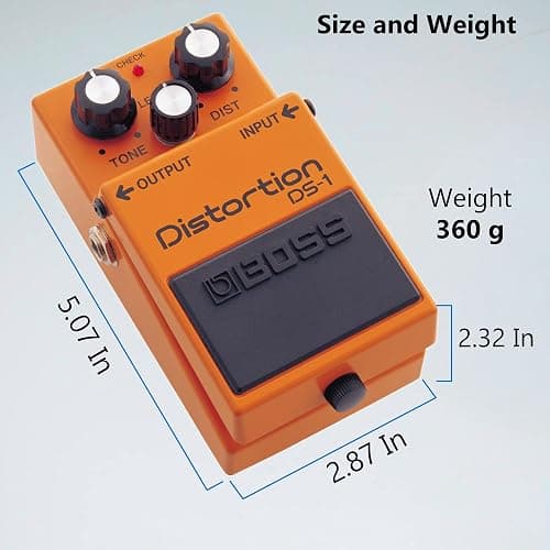 Boss DS-1 Distortion Bundle with Gearlux Power Supply, Instrument Cable, Patch Cable, Picks, and Austin Bazaar Polishing Cloth thumbnail 7