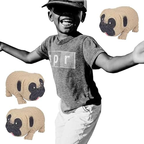Novel Dog Stress Relief Squeeze Toy 3 Pack Pug Dogs Soft Gel Ball Fidget Hand Sports Toy to Relieve Anxiety for Adults and Kids thumbnail 5