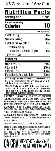 Monster Energy Zero Ultra, Sugar Free Energy Drink, 16 Ounce | Pack of 15 thumbnail 3