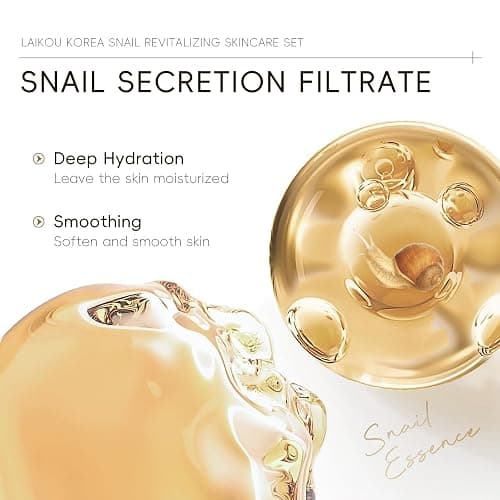 Korean Skin Care, Skin care set, Skin Care Kit Snail and Ginseng with Cleansing Gel, Toner, Eye Cream, Serum, Essence Cream 5pcs for Women Teen Girls Mom Daughter Mother's Day Birthday thumbnail 2