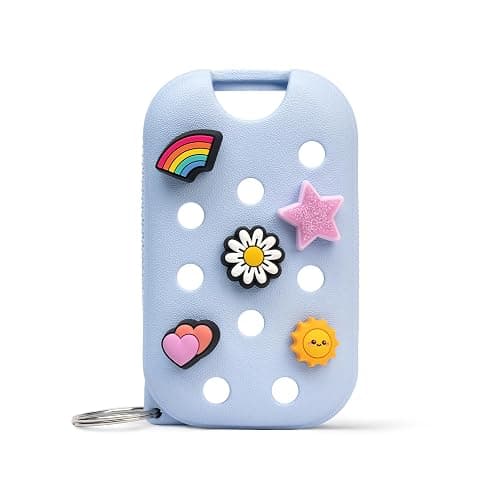 Touchland x Crocs Limited Edition Mist Case 1 Fl. OZ., Stylish Hand Sanitizer Spray Accessory, with 5 Jibbitz Charms and Keyring, Cloudwave Blue Color - Image 1