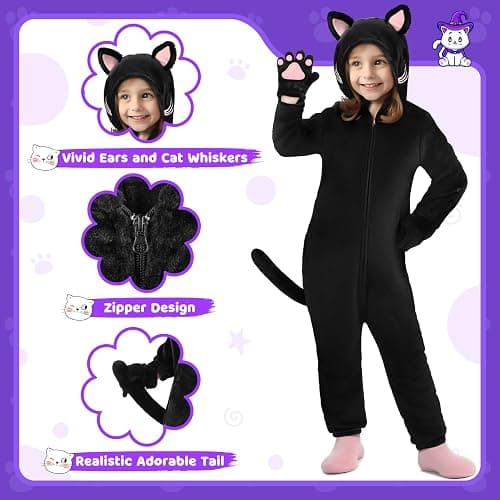 GIFTINBOX Cat Costume For Girls, Animal Costume, Black Cat Dalmatian Costume for Kids, Halloween Costumes for Kids thumbnail 2