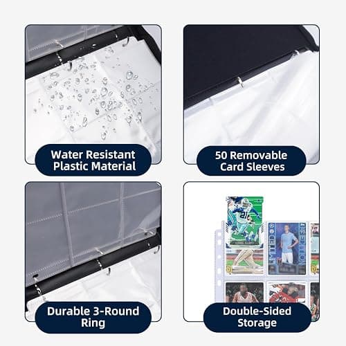 HESPLUS 9-Pocket Baseball Card Binder - Holds 900 Cards with 50 Removable Sleeves | Sports & Trading Card Album for Collectibles thumbnail 5