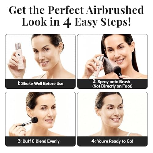 Jerome Alexander Magic Minerals Airbrush Foundation 2pc Set - Fair | Includes Kabuki brush, fine mist spray application, buildable coverage for mature skin, anti-aging for radiant skin thumbnail 3