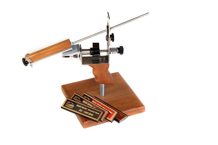 KME Precision Knife Sharpener System with 4 Gold Series Diamond Hones - Base Included thumbnail 3