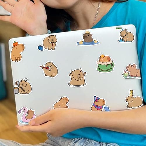 DKDDSSS 100 PCS Capybara Stickers - Graffiti, Waterproof, Kawaii Animal Stickers for Laptop, Journals, Water Bottles, Luggage thumbnail 6