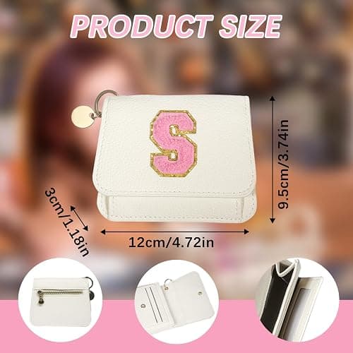 Girls Wallet, Initial Women's Wallets, White Small Wallet for Kids with 5 Card Slots Holder, Personalised Purses Gifts for Girls and Women, Birthday Gift, Christmas Gifts, Travelling Wallets Gift thumbnail 3