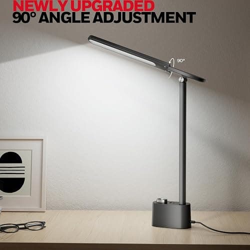 Honeywell Upgraded LED Desk Lamp - H01 Pro Sunturalux™ Foldable Desk Light with USB A+C Charging Ports, 3 Color Modes Dimmable Table Lamp for Home Office Reading(Black) thumbnail 5