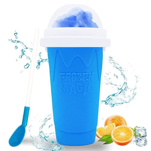 Hoinvaet Magic Slushy Maker Squeeze Cup Slushie Maker, Homemade Milk Shake Maker Cooling Cup Squee DIY it for Everyone (Blue) - Image 1