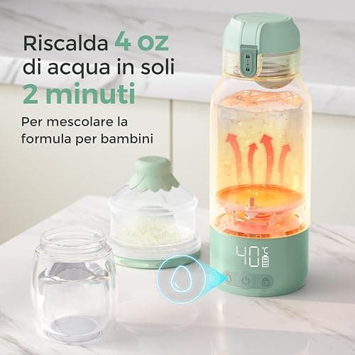Momcozy Scaldabiberon Portatile, Riscaldamento Rapido e Lunga Durata della Batteria, 2 Modalità per Latte Materno e Acqua, Grande Capacità di 500ml per Tutto il Giorno thumbnail 4