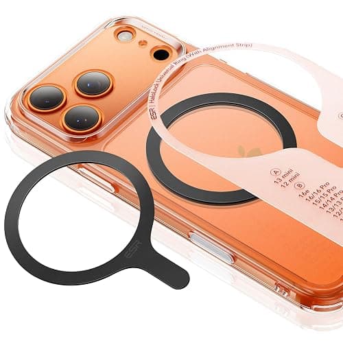 ESR für MagSafe Ring Aufkleber, MagSafe Sticker Metallring für iPhone 17-11 | 2 Stück Magnet für Handyhülle, Universal-Ladegerät-Umrüstset, für Samsung S26+/S26 Ultra/S24/S23, Pixel 10 und mehr, Schwarz - Image 1