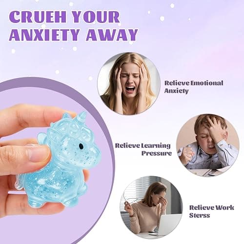 6PCS Unicorn Squishy Toys,Unicorn Stress Relief Toy for Adult/Kids,Autism & Anxiety Relief,Perfect Squeeze Toys Birthday Gift and Fun Party Favor thumbnail 3
