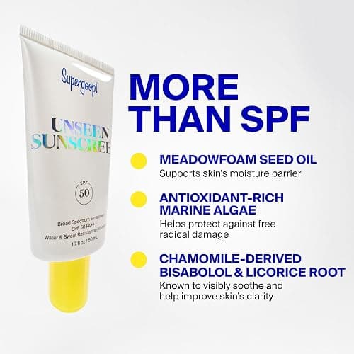 Supergoop! Unseen Sunscreen - SPF 50 - Clear & Invisible Face Sunscreen + Broad Spectrum + Makeup-Gripping Primer - Weightless, Scentless, Oil Free - For All Skin Types & Tones - 1.7 fl oz thumbnail 6