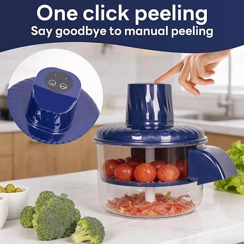 Foneso Fruit Peeling Machine, One-Touch Peeling & Auto-Ejection, Automatic Tomato Peeler for Grapes Plums Cherry Tomatoes, Easy to Clean with Removable Parts, Kitchen Peeler Appliances thumbnail 3
