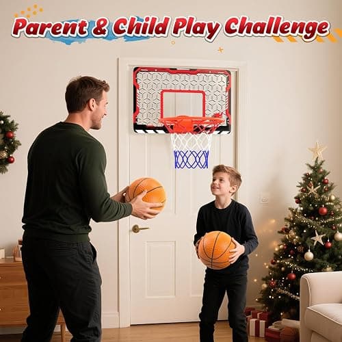 EagleStone Mini Basketball Hoop for Door & Wall, Foldable Rim with 3 Balls and Pump, Indoor Basketball Toy Game Set for Kids Adults, Bedroom Office Sports Gift thumbnail 8