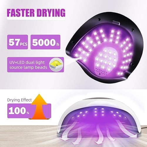 LadyMisty 220W LED UV Light Dryer for Nails Gel Polish with 57 Lamp Beads 4 Timer Setting & LCD Touch Display Screen, Auto Sensor, Professional Nail Light thumbnail 2