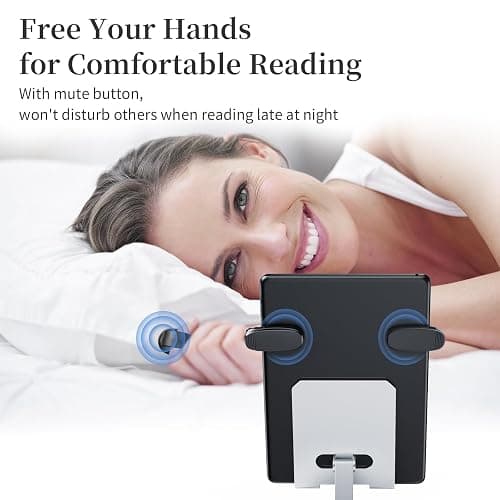 [2 Clips] Finger Ring Kindle Page Turner Remote Control for Paperwhite: Rechargeable Wireless Clicker for Reading on Bed for iPhone Android iPad, Camera Shutter & Video Record Accessories (Black) thumbnail 5
