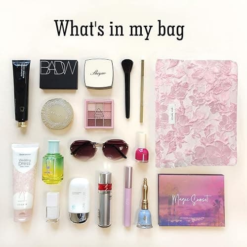 STARDW Aesthetic Floral Makeup Bag Cute Small Cosmetic Bags for Women Girls, Travel Toiletry Bag Large Capacity Zipper Makeup Pouch, Purse Organizer Pouches thumbnail 5