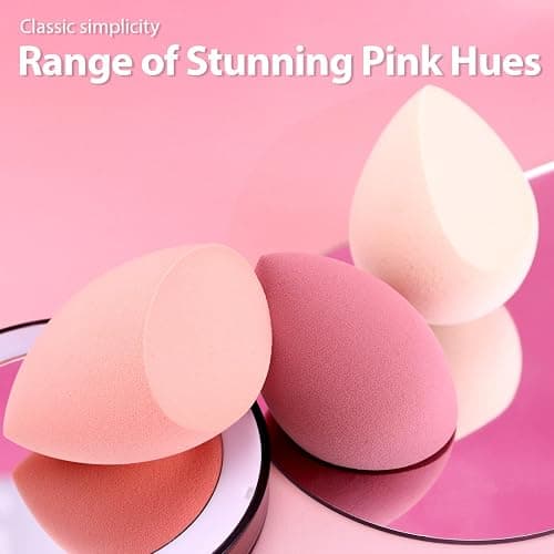 Makeup Sponge Set Foonbe Blender Sponges 7 Pcs for Liquid, Cream, and Powder, Latex Free, Multi colored Beauty Sponges with 1 Mini Sponge, Vegan & Cruelty-Free - Pink thumbnail 7