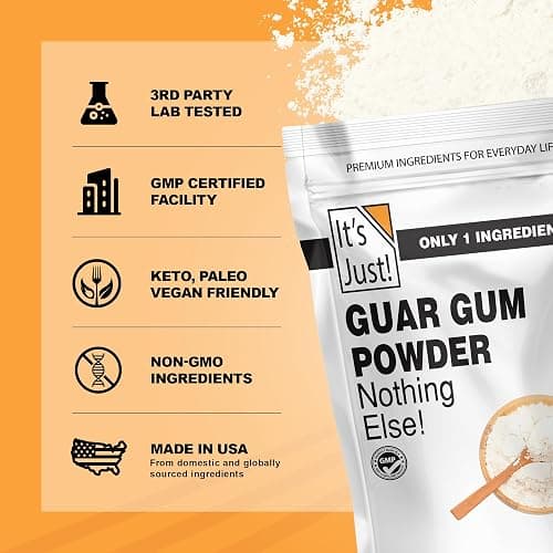 It's Just - Guar Gum, Gluten-Free, Non-GMO, Plant-Based Thickener & Binder, Thickens Cold Items, Keto Baking, Substitute Xanthan Gum, 8oz thumbnail 7