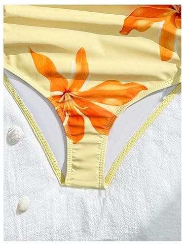 Floerns Girl's One Piece Swimsuit Flower Bow Side Ruched Beach Vacation Bathing Suit thumbnail 4