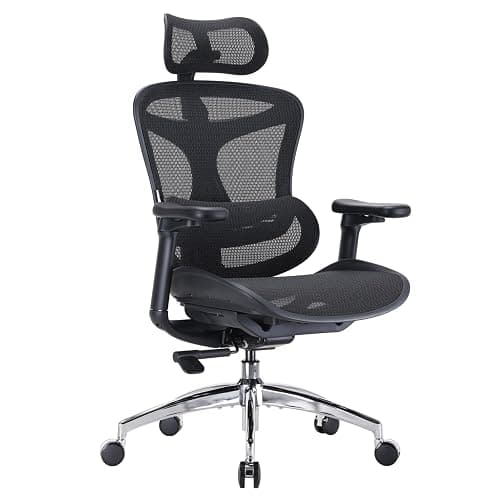 SIHOO Doro C300 Ergonomic Office Chair with Ultra Soft 3D Armrests, Dynamic Lumbar Support for Home Office Chair, Adjustable Backrest Desk Chair, Swivel Big and Tall Computer Chair Black - Image 1
