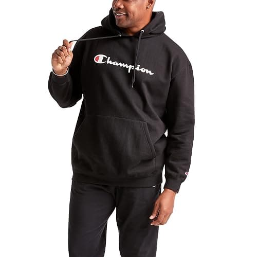 Champion Men's Fleece Script Logo Hoodie (Reg. Or Big & Tall) thumbnail 4
