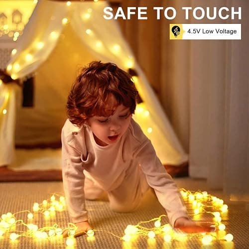 Liyade Lichterkette Innen, 7M 40LED Lichterkette Warmweiß, Kugel Lichterkette USB 5V 2700K, Ideal für Zimmer, Kinderzimmer, Balkon, Hochzeiten, Partys, Weihnachten Deko thumbnail 5