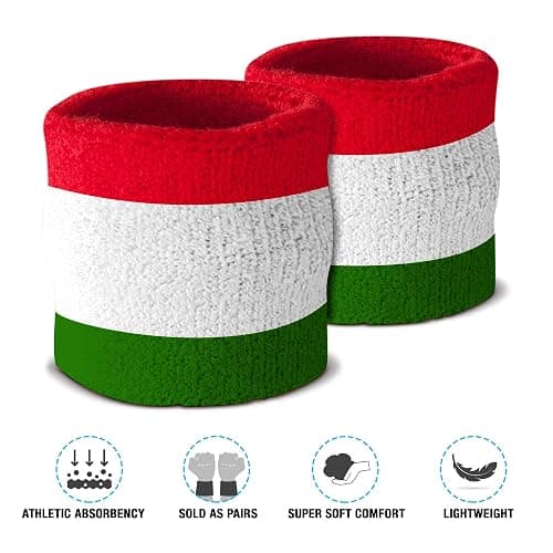 Suddora Striped Sweatband Set, Moisture Wicking 2 Wristbands and 1 Headband, Breathable Athletic Sweat Bands for Sports, Costumes & Cosplay, Matching Bands to Wear with Jersey thumbnail 6