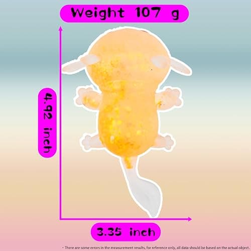 Squishy Stress Glitter Axolotl Toy for Kids Adult, Sugar Balls - Syrup Molasses Thick Glue/Gel Stretch Ball - Ultra Squishy and Moldable Slow Rise Relaxing Sensory Fidget Toy（Set of 3 thumbnail 2
