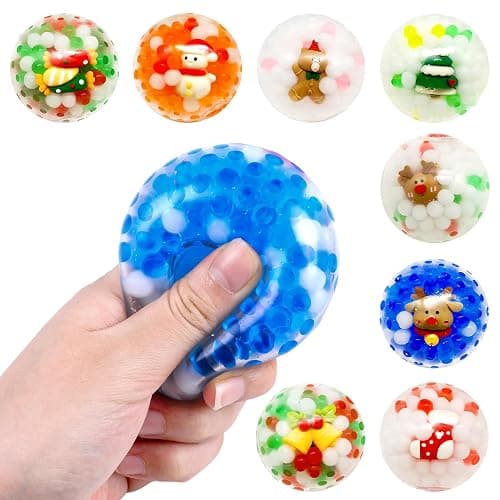 LOKIPA 8 PCS Christmas Stress Ball,Xmas Stress Relief Ball Christmas Water Bead Squeeze Fidget toy for Children Adult Fun Party Gift Filler thumbnail 4