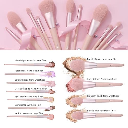 Makeup Brushes 11 PCS Set with PU Leather Bag (11 Pcs + PU Leather Bag) thumbnail 6