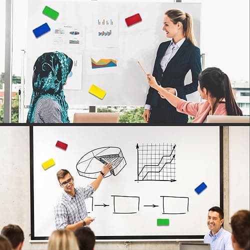 Magnetic Dry Erase Erasers, 8 Pack Whiteboard Erasers, Dry Erase Board Eraser, White Board Eraser Cleaner, 8 Colors, Office Classroom Home Supplies thumbnail 6