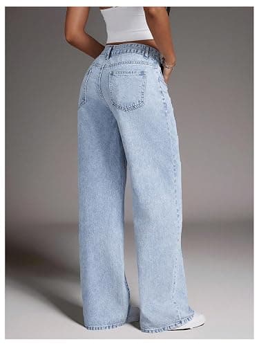 Floerns Women's Bowknot Embroidery Jeans Y2k Straight Leg Boyfriend Denim Pants thumbnail 3