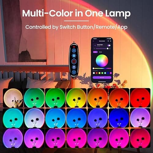 Kangtaixin Sunset Lamp - RGB Sonnenuntergang Lampe - App-Steuerung USB-Anschluss LED Projektor 360 ° Drehbares Romantisches Vision-Stimmungslicht für Fotografie, Selfie, Dopamine, Wohnzimmer Deko thumbnail 2