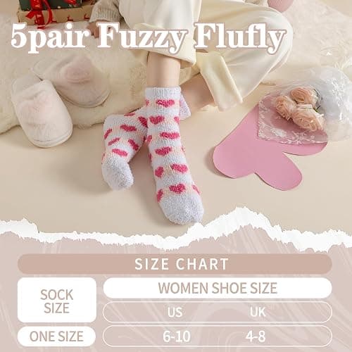 Tavaleu Fuzzy Socks for Women, Fluffy Socks Women, Winter Cozy Sock, Warm Slipper Home Sleeping Sock for Womens thumbnail 5