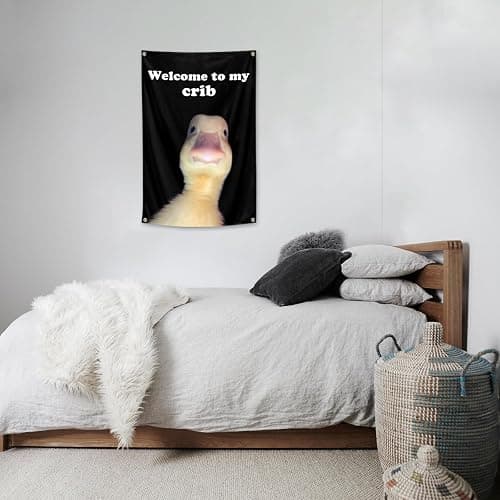 ILINJAU Welcome To My Crib Flag Funny Tapestry 2x3Ft Indoor Outdoor Wall Art Tapestry for Bedroom Teens Room Decoration Living Room Bedroom thumbnail 6