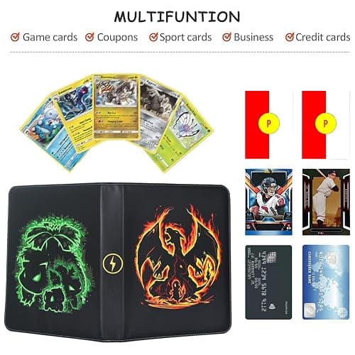 LIMSTDIC Card Binder with Sleeves - 9-Pockets Card Binder Holder Compatible with TCG Trading Cards, Card Storage Album with Zipper for Boys Girls Organized Holds Up to 900 Cards thumbnail 4