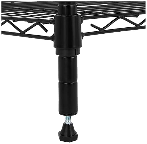 Amazon Basics 3-Shelf Adjustable Heavy Duty Steel Wire Rack Storage Shelving Organizer for Kitchen, Garage, 23.2" L x 13.4" W x 30" H, Black - 3-Shelf - No Wheels - Black thumbnail 3