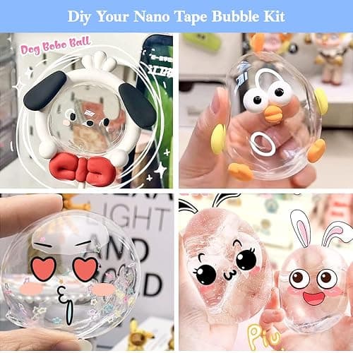 Nano Tape Bubble Kit, Toys for Girls, DIY Craft Kit, Cool Stuff for Girls, Cute Stuff, Cool Things for Kids, Boys,Gift for 4, 5, 6, 7, 8, 9, 10, 11, 12 Years Old Kids, 2PCS (2"&1.2") thumbnail 6
